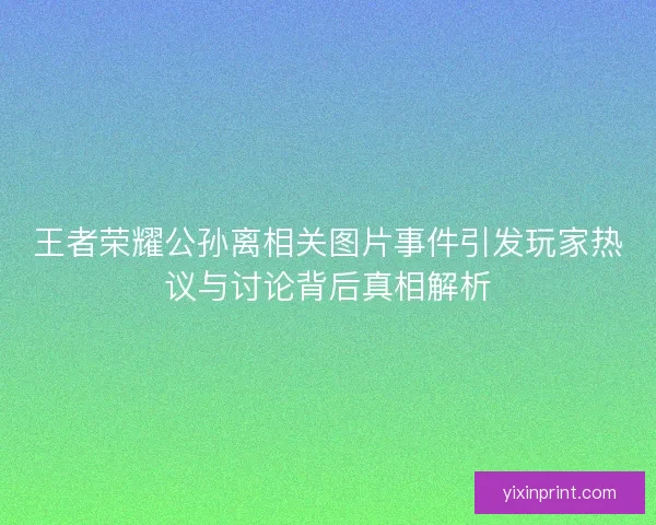 王者荣耀公孙离相关图片事件引发玩家热议与讨论背后真相解析