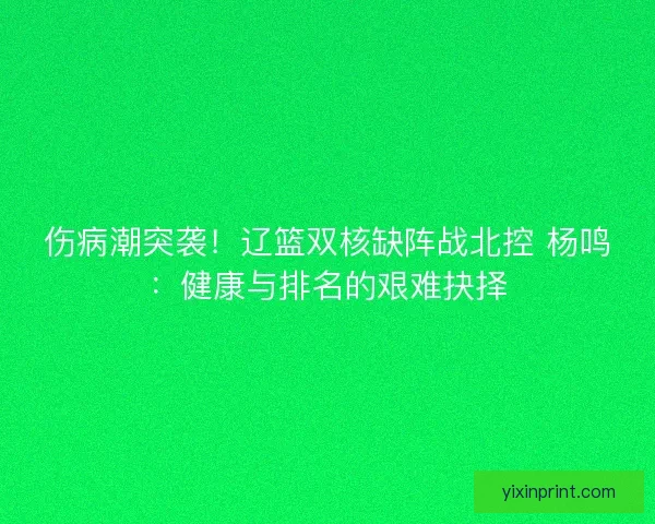 伤病潮突袭！辽篮双核缺阵战北控 杨鸣：健康与排名的艰难抉择